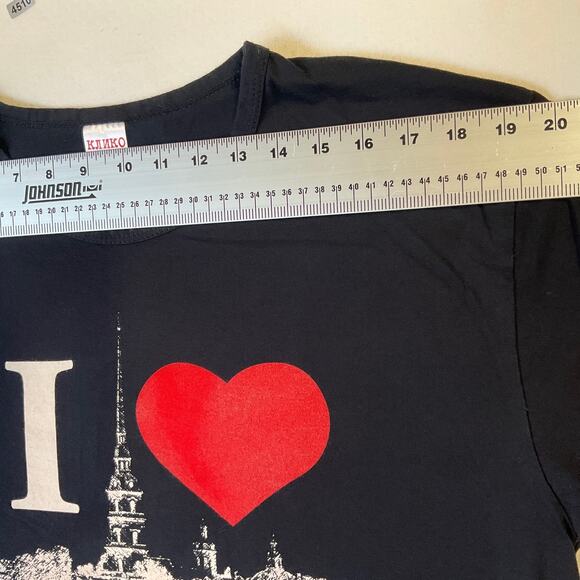 Unknown Brand Men Shirt XL Black Graphic Print I Love St Petersburg Short Sleeve - Picture 4 of 7
